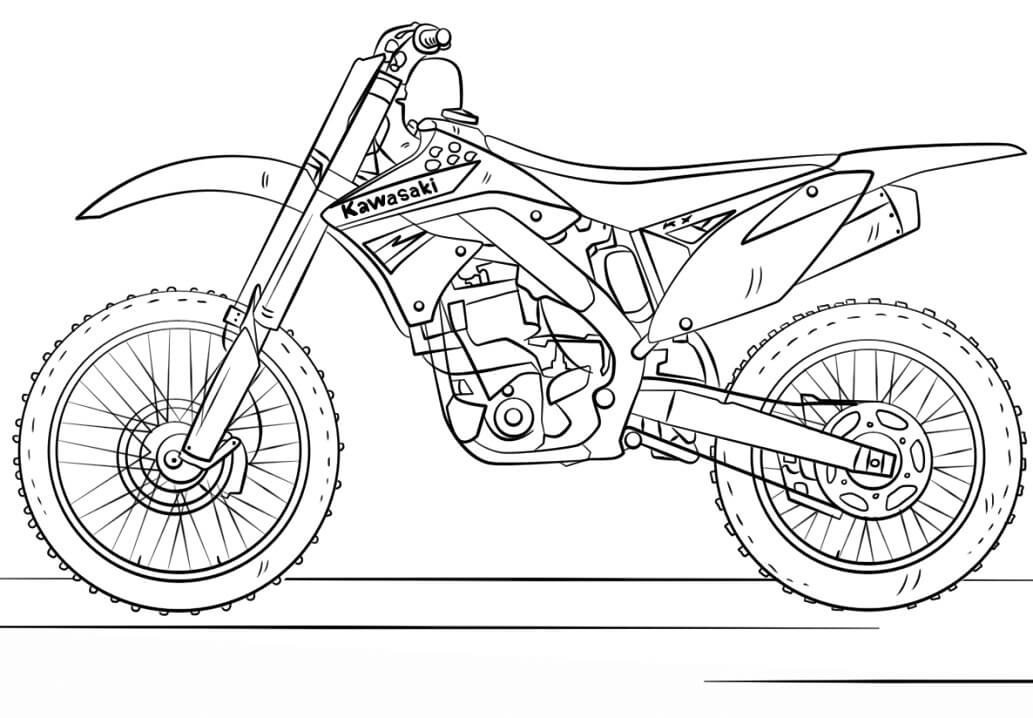 desenho motocicleta kawasaki para imprimir e colorir