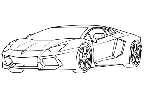 desenhos de lamborghini aventador para imprimir e colorir