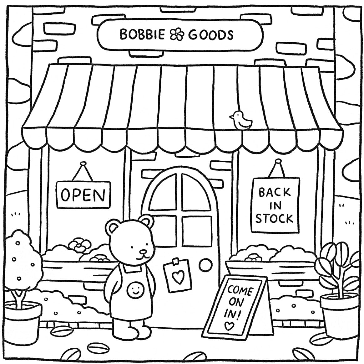 desenhos de loja bobbie goods para colorir