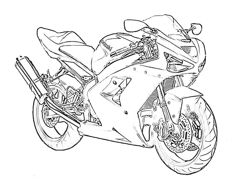 desenhos de motocicleta kawasaki para colorir