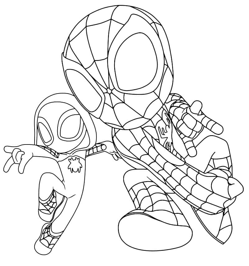 desenhos de spidey e gwen stacy para colorir