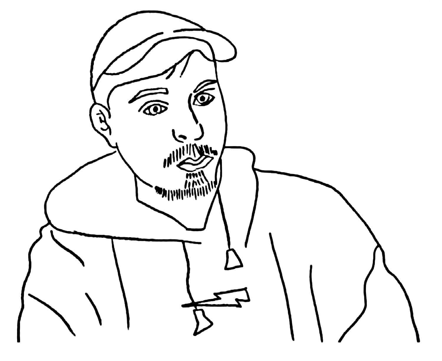 imagem do mr beast divertido para pintar de graça