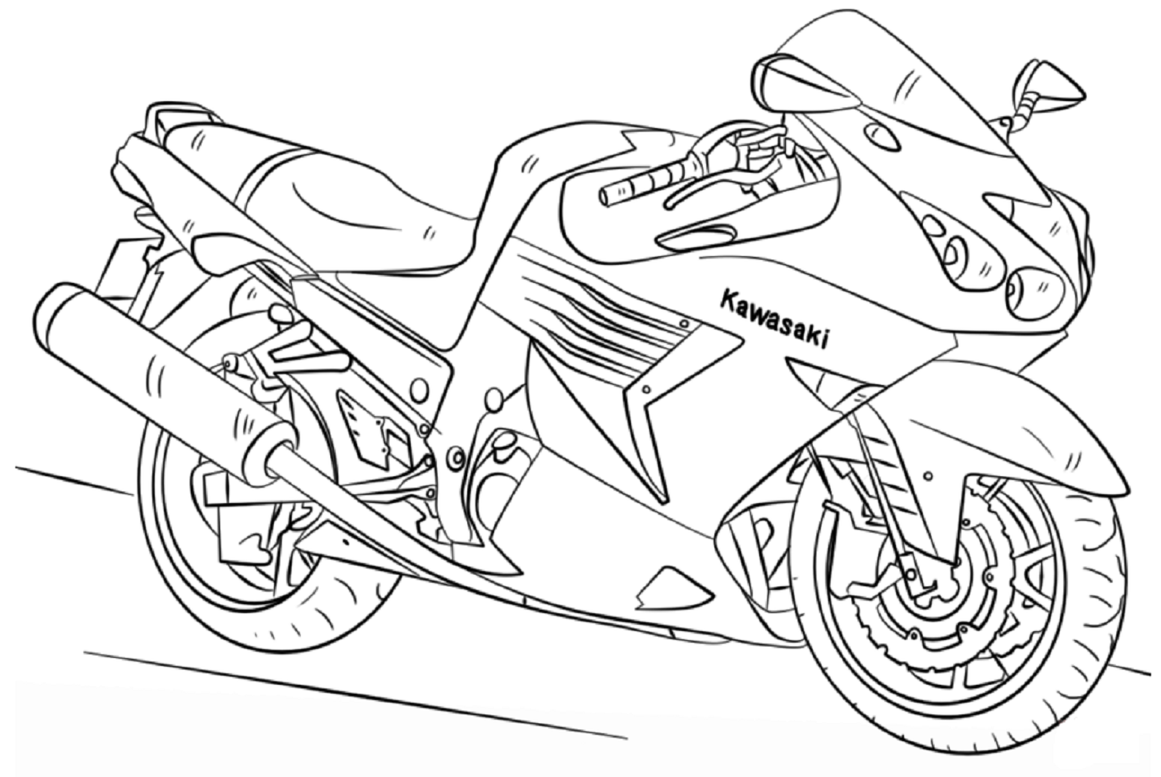 moto kawasaki ninja para colorir