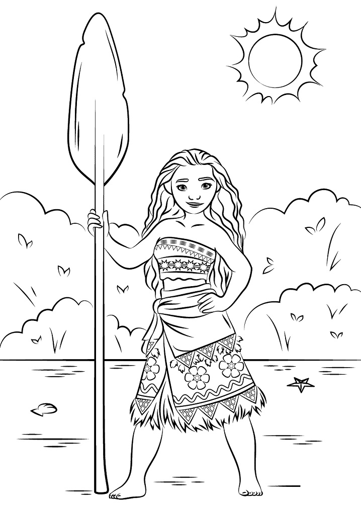 desenho para colorir moana 2