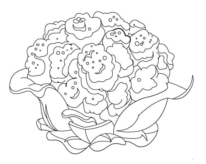 desenho de couve flor kawaii para colorir