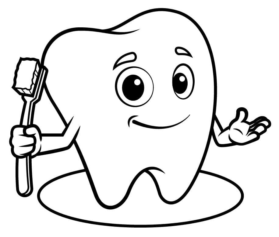 desenhos de dente para imprimir e colorir